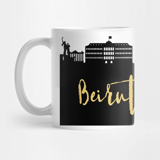 BEIRUT LEBANON DESIGNER SILHOUETTE SKYLINE ART by deificusArt